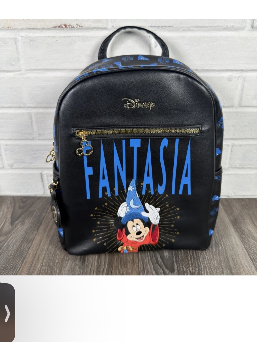Disney Fantasia Black Backpack Sorcerer Mickey w/ Blue Hat Primark Exclusive NWT